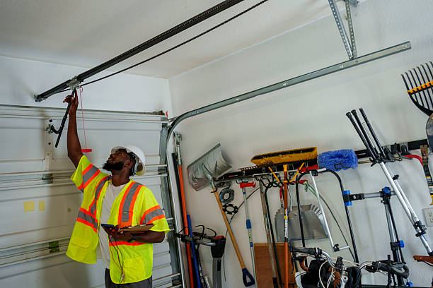 Professional Garage Door Panel Replacement technician working in Union City, OK
